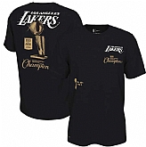 Men's Los Angeles Lakers Nike Black 2020 NBA Finals Champions Celebration Expressive T-Shirt,baseball caps,new era cap wholesale,wholesale hats